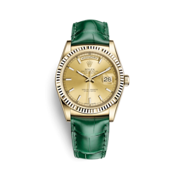Rolex Day-Date 36 Yellow Gold Fluted / Strap / Champagne