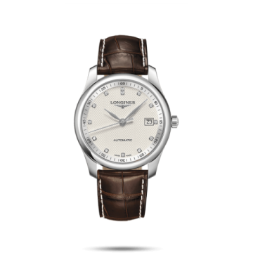 Longines Master Collection 40 Date Stainless Steel / Silver-Diamond / Alligator