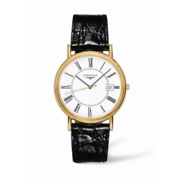 Longines Presence 38.5 Quartz PVD Gold / White - Roman
