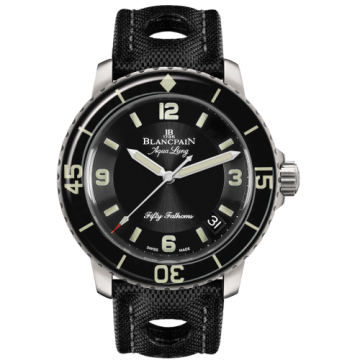 Blancpain Fifty Fathoms Tribute to Fifty Fathoms Aqua Lung / Stainless Steel / Black / Black Canvas