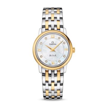 Omega De Ville Prestige Quartz 27.4 Stainless Steel / Yellow Gold / MOP / Bracelet