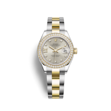 Rolex Lady-Datejust 28 Rolesor Yellow Diamond / Oyster / Silver Diamond