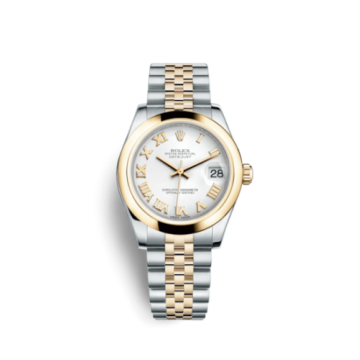 Rolex Datejust 31 Rolesor Yellow Domed / Jubilee / White Roman