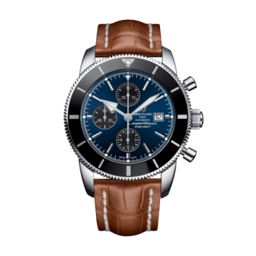 Breitling Superocean Heritage II 46 Chronograph Stainless Steel / Black / Blue / Croco / Pin
