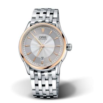Oris Artelier Date 40 Stainless Steel - Rose Gold / Silver / Bracelet
