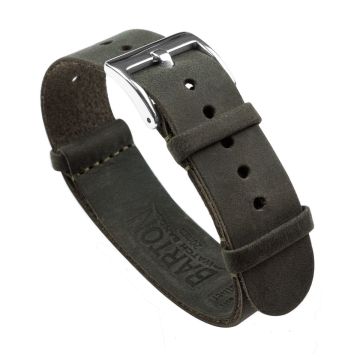 Espresso Brown Leather NATO® style Watch Band - 16mm