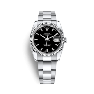 Rolex Oyster Perpetual Date 34 Stainless Steel Fluted / Oyster / Black