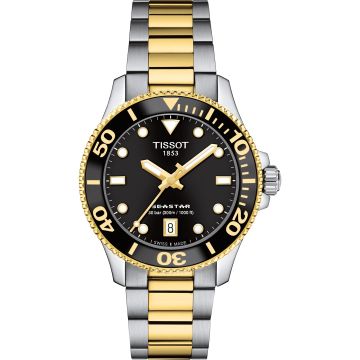 Tissot Seastar 1000 36 Quartz Stainless Steel - Yellow Gold / Black / Bracelet