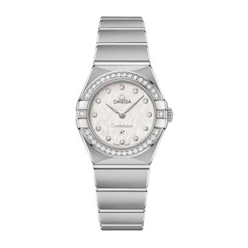 Omega Constellation Manhattan 25 Quartz Stainless Steel / Silver Silk / Diamond