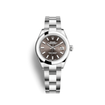 Rolex Lady-Datejust 28 Stainless Steel Domed / Oyster / Dark Grey