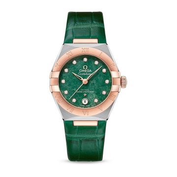 Omega Constellation Manhattan 29 Co-Axial Master Chronometer Stainless Steel / Sedna Gold / Green Aventurine