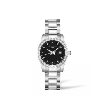 Longines Conquest Quartz 29.5 Stainless Steel - Diamond / Black