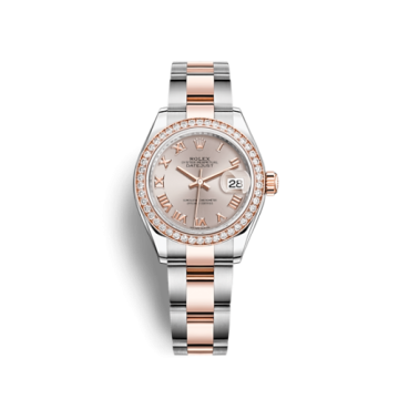 Rolex Lady-Datejust 28 Rolesor Rose Diamond / Oyster / Sundust Roman