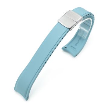 Crafter Blue - CX03 Baby Blue Quick Release Flexi-Curved FKM Rubber Watch Strap - 22mm