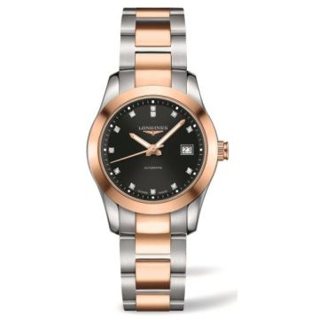Longines Conquest Classic Automatic 29.5 Stainless Steel / Red Gold / Black / Bracelet
