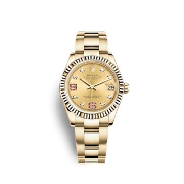 Rolex Datejust 31 Yellow Gold Fluted / Oyster / Champagne Diamond