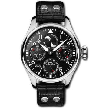 IWC Schaffhausen Big Pilot Perpetual Calendar Stainless Steel / Black / Bucherer