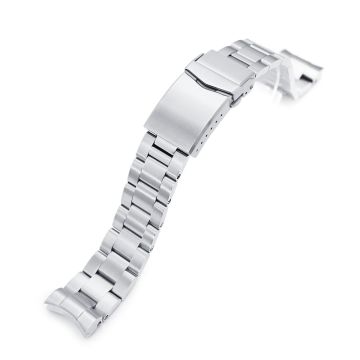 Super-O Boyer Watch Band for Seiko Baby MM 200 SBDC061 SPB077 SBDC063, Stainless Steel - Brushed, V-Diver Clasp - 18mm