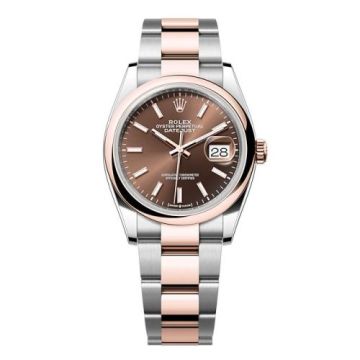 Rolex Datejust 36 Stainless Steel - Everose - Domed / Chocolate / Oyster