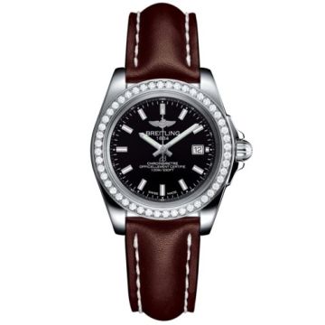 Breitling Galactic 32 Sleek Edition Stainless Steel / Diamond / Trophy Black / Calf