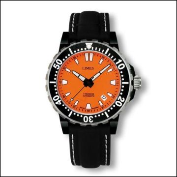 Limes 1Tausend Automatic PVD Orange - Leather strap