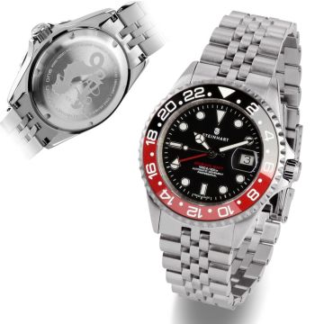 Steinhart Ocean One GMT BLACK-RED. 2 Ceramic Diver Watch