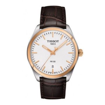 Tissot PR 100 Quartz 39 Stainless Steel / Yellow Gold PVD / Silver / Strap