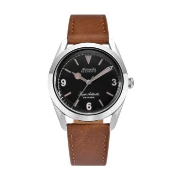 Nivada Grenchen Super Antarctic 3.6.9. Black / Stainless Steel / Brown