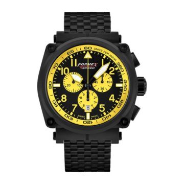 Formex Pilot Quartz Chronograph PVD / Black - Yellow / Bracelet