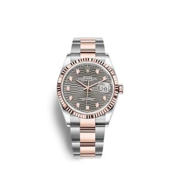 Rolex Datejust 36 Stainless Steel / Everose / Fluted / Slate - Fluted - Diamond / Oyster