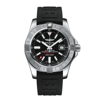 Breitling Avenger II GMT Stainless Steel / Volcano Black / Rubber / Folding