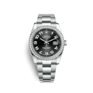 Rolex Datejust 36 Stainless Steel Diamond / Oyster / Black Arabic