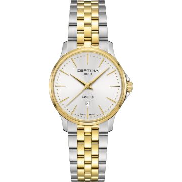 Certina DS-8 Lady Quartz Stainless Steel - Yellow Gold / Silver / Bracelet
