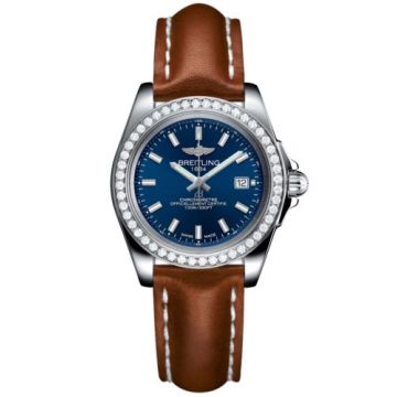 Breitling Galactic 32 Sleek Edition Stainless Steel / Diamond / Horizon Blue / Calf