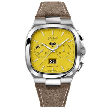 Glashütte Original Seventies Chronograph Panorama Date Yellow / Nubuck / Folding