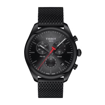 Tissot PR 100 Chronograph Quartz 41 PVD / Black / Milanese