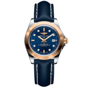 Breitling Galactic 32 Sleek Edition Stainless Steel / Rose Gold / Horizon Blue Diamond / Calf