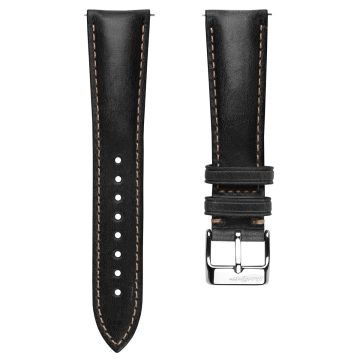 Original Vintage Highley Genuine Leather Watch Strap - Black - 21mm