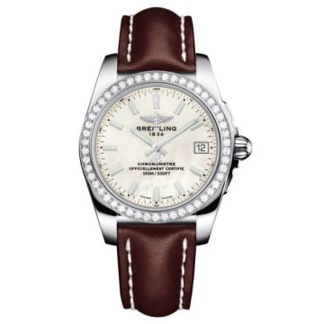 Breitling Galactic 36 Stainless Steel / Diamond / Pearl / Calf