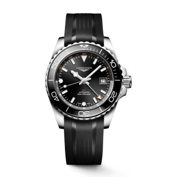 Longines Hydroconquest GMT 41 Stainless Steel / Black / Rubber