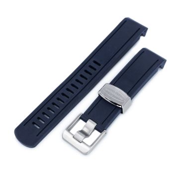 Crafter Blue - Navy Blue Rubber Curved Lug Watch Band compatible with Seiko Sumo SBDC001, SBDC031 & SPB101 - 8mm