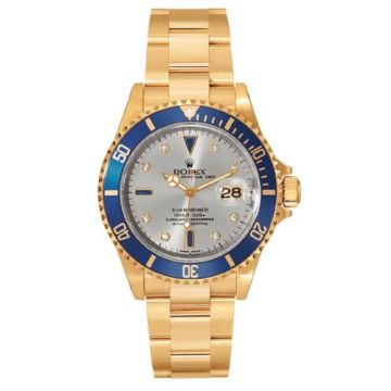 Rolex Submariner 16618 Silver Serti