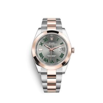 Rolex Datejust 41 Rolesor Everose Smooth / Oyster / Slate - Roman