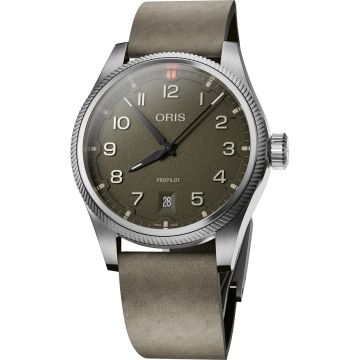 Oris Big Crown ProPilot Date Stainless Steel / Moss / Strap