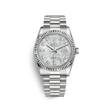 Rolex Day-Date 36 White Gold Fluted / President / MOP