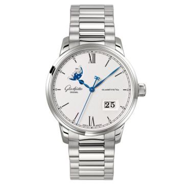 Glashütte Original Senator Excellence Panorama Date Moonphase Stainless Steel / Silver / Bracelet
