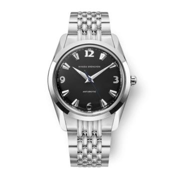 Nivada Grenchen Antarctic 35 Black - White Luminova / Stainless Steel / Beads of Rice