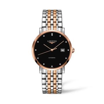 Longines Elegant Collection Automatic 39 Stainless Steel / Red Gold / Black