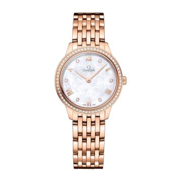 Omega De Ville Quartz 27.5 Sedna Gold - Diamond / MOP - Diamond / Bracelet
