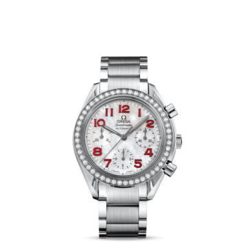 Omega Speedmaster Reduced Ladies Stainless Steel / Diamond / MOP / Red / Bracelet